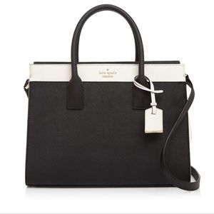 Kate spade Cameron medium satchel, black and white
